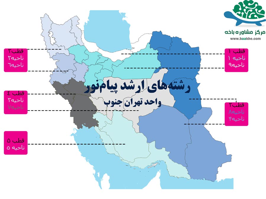 لیست رشته های ارشد پیام نور واحد تهران جنوب